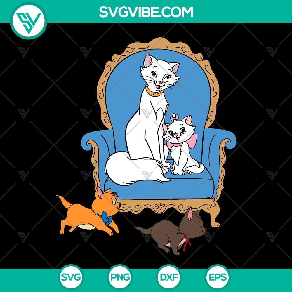mockup-28942600.jpg Duchess and Kittens SVG featuring The Aristocats white cat Disney character. Ideal for instant download.