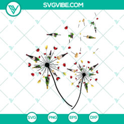 Wine Dandelion Lover Digital Cut Files - SVG PNG EPS DXF