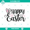 Free Happy Easter SVG Cut File with classic holiday greeting design for crafting projects.