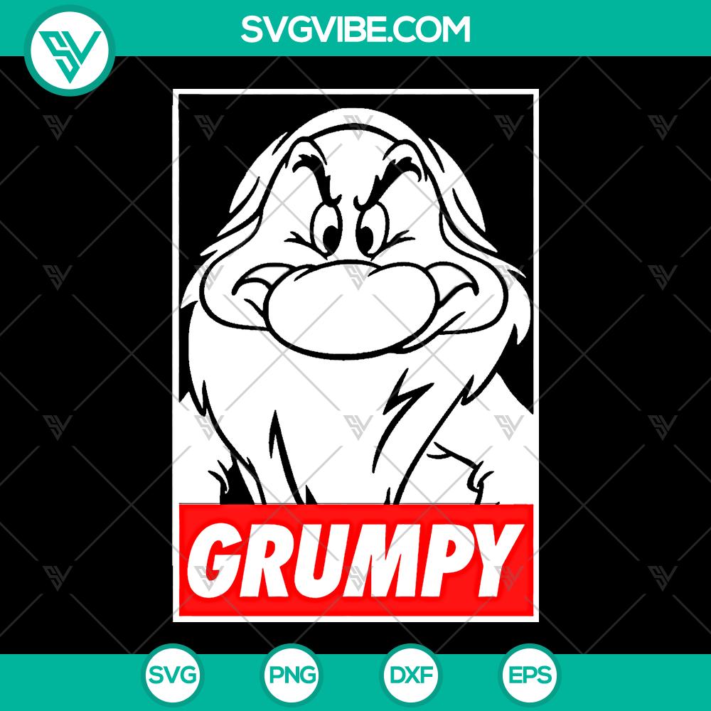 mockup-296481777.jpg Grumpy Disney trending SVG featuring Snow White Dwarf movie characters. Instant download for crafting projects.