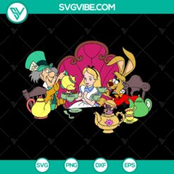 Alice In Wonderland Tea Party SVG - Disney Animated Movie Characters - Cut Files for Cricut