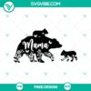 Free Mama Bear with Cubs family-themed SVG cut file for crafting projects. Ideal for Mother's Day. Cute bear design.