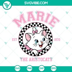 Disney Marie &ndash; The Aristocats Est. 1970 SVG DXF EPS PNG Files