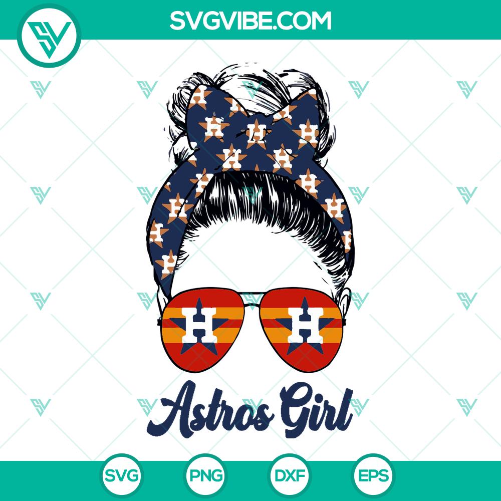 mockup-309979786.jpg Astros baseball girl SVG with messy bun cut file for crafting projects, great for Houston Astros fans.