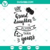 Cheerleader SVG design with "My Granddaughter Is Flyer Than Yours" text, perfect for instant download.