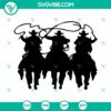 Cowboy silhouette SVG cut file suitable for Cricut and printing, perfect for western-themed crafts and projects.