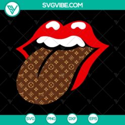 Lips Tongue Out Louis Vuitton Shirt Svg - Instant Download