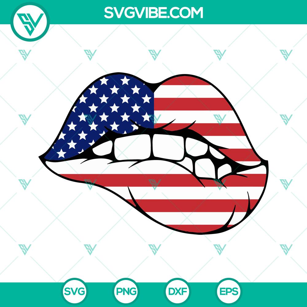 mockup-314747497.jpg Feminine lips with American flag design SVG for 4th of July celebration, featuring lip bite drawing. Ideal for digital download.