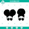 Afro puff bun black girl with sunglasses SVG clipart of a stylish black woman face with afro puffs and sunglasses cut files.