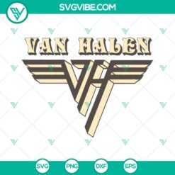 Van Halen vintage American rock band logo SVG cut files, instant download for music lovers.