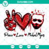 Peace Love Michael Myers Horror Movie SVG design for instant download, perfect for Halloween fans.