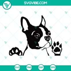 Boston Terrier SVG Cut File for Cricut with Silhouette Vector design ideal for crafting projects.