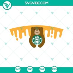 Bear Starbucks Cold Cup DIY SVG for Cricut, 24 oz Venti size. Instant Download for E-Cutters. Craft your own unique tumbler design.