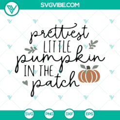 Prettiest Little Pumpkin in the Patch SVG Halloween onesie design, perfect for instant download.
