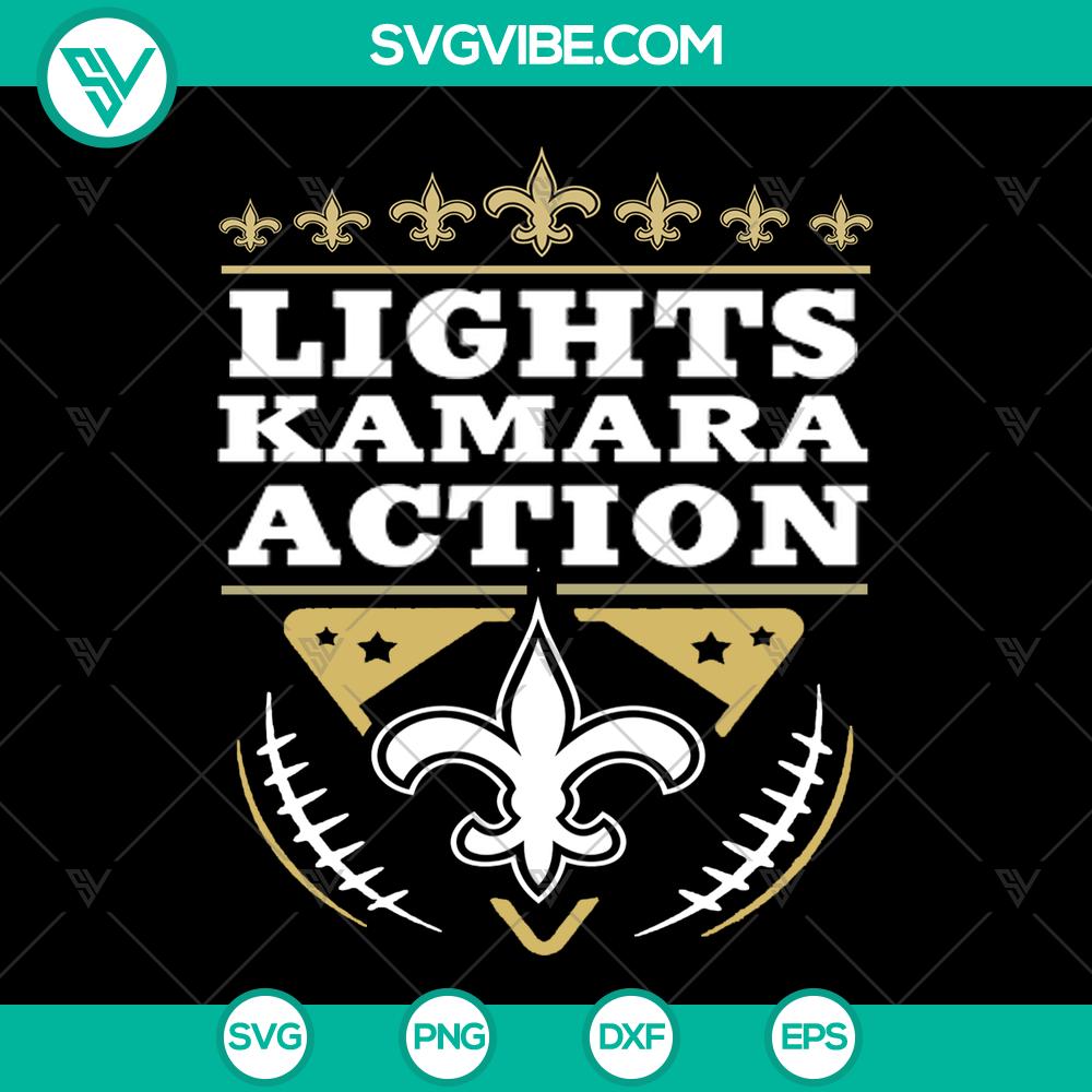 mockup-326970947.jpg Lights Kamara Action New Orleans Saints SVG design, perfect for NFL football fans. Instant download for digital crafting projects.