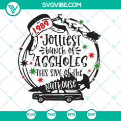 Jolliest Bunch Of Assholes Christmas Tree SVG - Merry Xmas Winter Lights