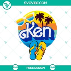 Barbie Ken Island Vibes SVG Cut File for free download, featuring a fun couple design fit for summer projects.