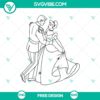 Cinderella and Prince Charming SVG cut file featuring a free royal couple design for craft projects and DIY creations.