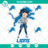 Detroit Lions Betty Boop SVG featuring NFL Girl Lions logo for Super Bowl. Lions fan digital design.