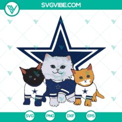 Dallas Cowboys cat SVG with team logo design. Perfect for Cowboys fans. Instant download for DIY projects and personalization.