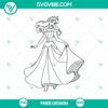 Free Aurora princess silhouette SVG cut file with simple outline design, perfect for crafting projects.