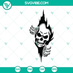 Skull in the wall SVG design for shirt, cut file with skeleton theme. Great for Halloween or gothic fashion.
