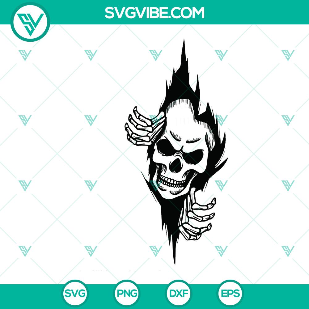 mockup-338214810.jpg Skull in the wall SVG design for shirt, cut file with skeleton theme. Great for Halloween or gothic fashion.