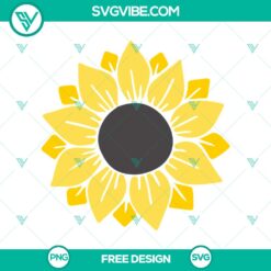 Sunflower Flowers SVG Cut File &ndash; Free Bright Floral Design