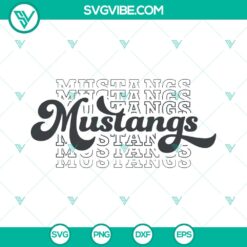 Mustangs School Spirit SVG &amp; Retro Team Logo PNG - Cheer Mascot Design