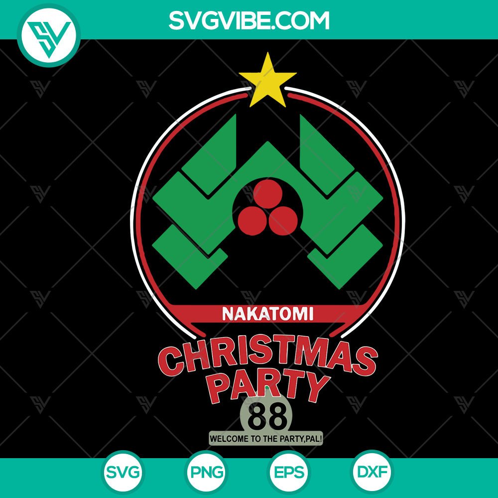 mockup-340103287.jpg Nakatomi Corporation Christmas Party SVG clipart, ideal for holiday crafting projects. Instant download digital design.