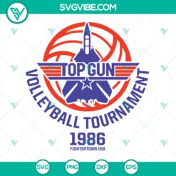 Top Gun Volleyball Tournament 1986 SVG movie poster & cut files, nostalgic design with retro vibes for printing or crafting projects.