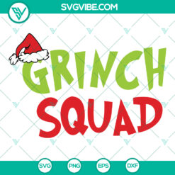 Grinch Squad Christmas SVG - Funny Santa Hat Design for Holiday Decor