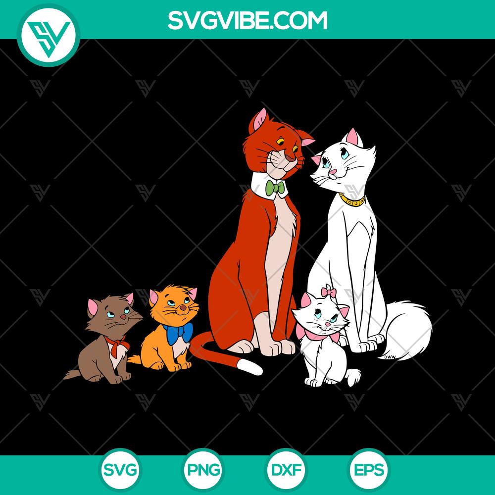 mockup-352506511.jpg White Cat Family SVG featuring Aristocats Disney Characters for Instant Download - Perfect for Disney fans and craft projects.