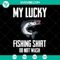 Lucky fishing shirt design SVG file for instant download, ideal for fishing enthusiasts.