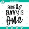 Some Bunny Is One digital SVG design for 1st birthday shirt and Easter celebration for girls.
