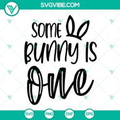 Some Bunny Is One Svg - 1st Birthday Shirt Digital Download - Easter Girl Design