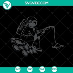 Astronaut Fishing Planets SVG &amp; PNG Cut File - Silhouette Digital Download