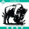 Wild Bison Buffalo SVG and PNG cutfiles for animal clipart download. High-quality design for crafting projects.