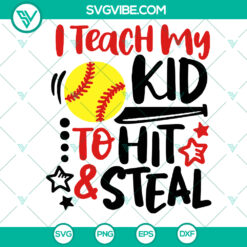 "I Teach My Kid Softball Skills SVG - Funny Quote Cut Files for Proud Moms - Instant Download"