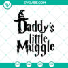 Harry Potter-inspired hat SVG clipart for daddy's little muggle. Instant download design for wizardry fans.