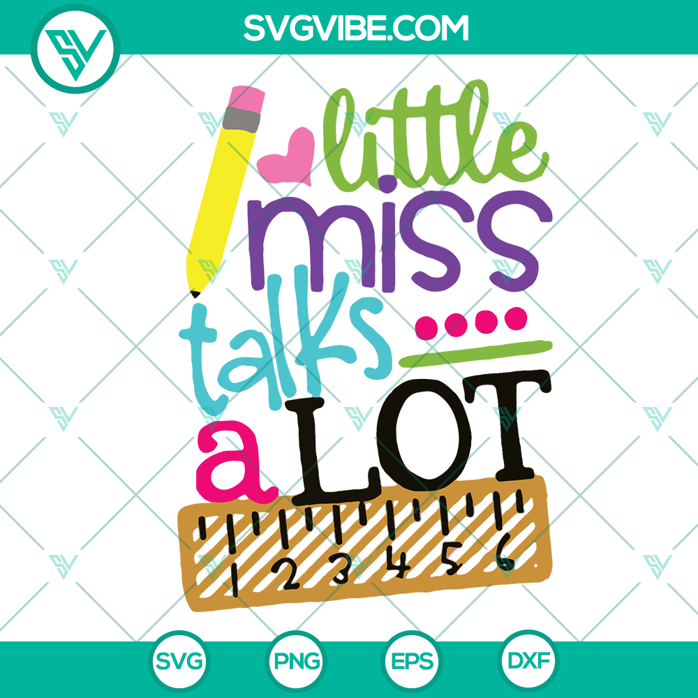 Little Miss Talks a Lot Back to School SVG – Kindergarten Shirt & Gift – Digital File for Cricut Little Miss Talks a Lot Back to School SVG design for Kindergarten Shirt, great gift. Digital File for Cricut, perfect for back to school crafts.