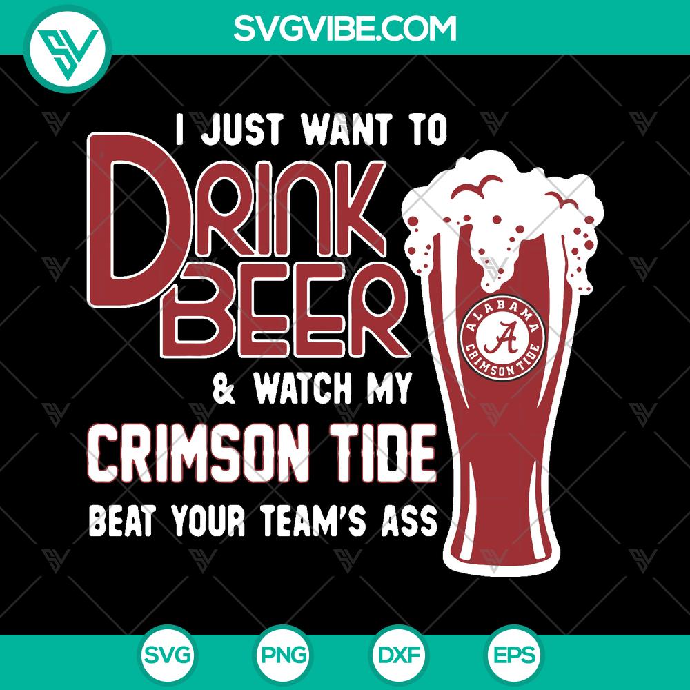 mockup-383583710.jpg Crimson Tide Alabama football fan SVG with humorous quote, ideal for beer-sipping game days. Perfect for passionate Alabama fans.