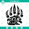 Bear Paw SVG cut file design with bears silhouette, perfect for Cricut crafting projects.