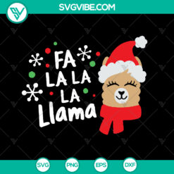 Christmas Llama Svg - Fa La La Llama Funny Kids Holiday Cut File