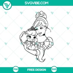 Cinderella and Palace Pet SVG Cut File featuring a cute princess pet design, great for crafting projects.