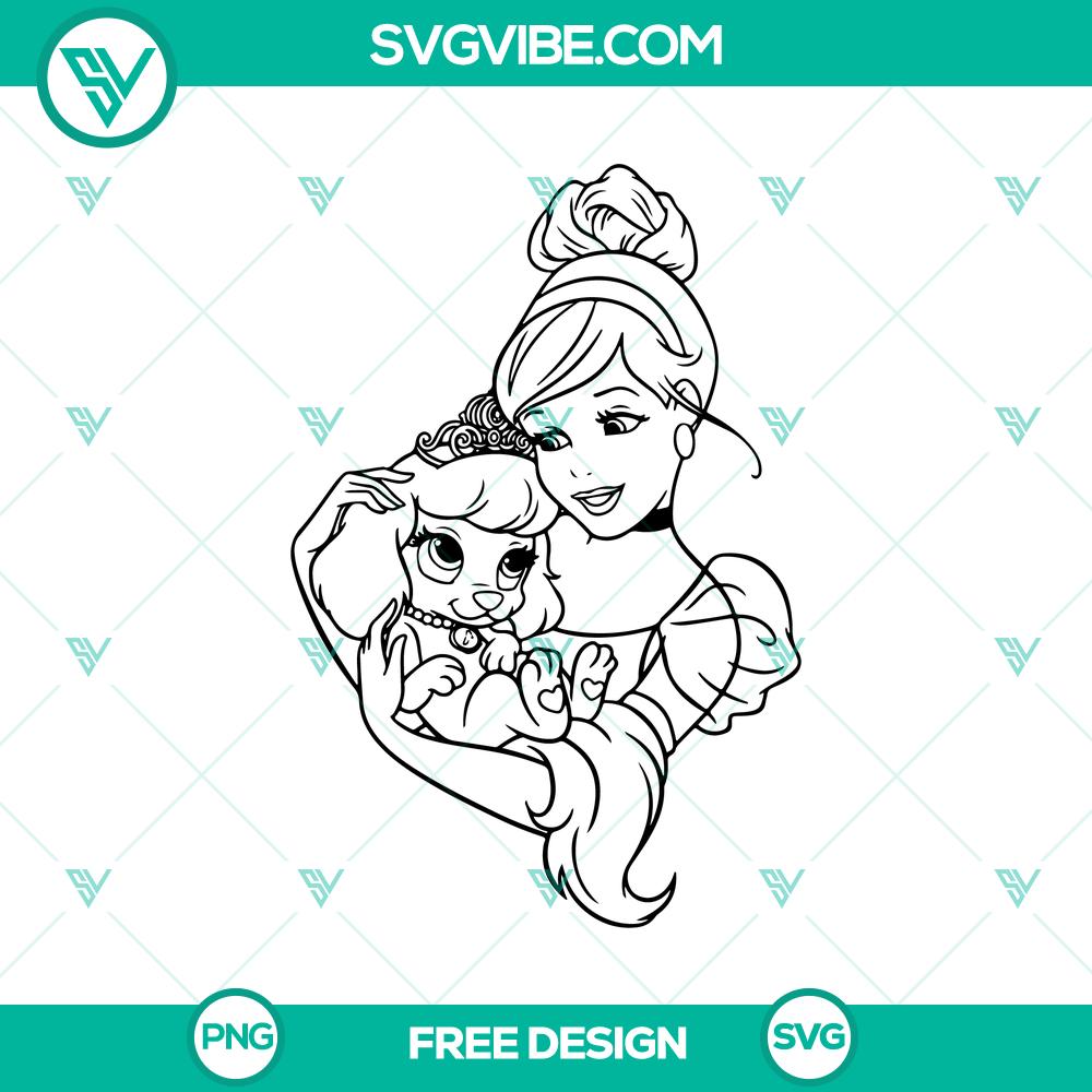Cinderella and Palace Pet SVG Cut File – Free Cute Princess Pet Design Cinderella and Palace Pet SVG Cut File featuring a cute princess pet design, great for crafting projects.