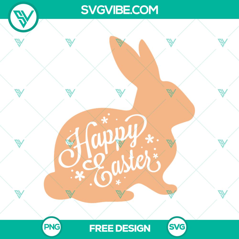 Happy Easter Bunny SVG Cut File – Free Festive Holiday Design Easter bunny SVG cut file for free download, perfect for festive holiday crafting projects.