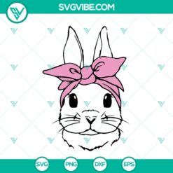 Rabbit Bandana SVG Bundle: Animal Face &amp; Easter Bunny Cut Files