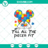Disney Autism Awareness SVG design with puzzle pieces forming Mickey Mouse head silhouette.