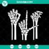 Skeleton hands forming the word "Halloween" and "SLP" in SVG format for Speech Language Pathologists. Perfect for Halloween designs.